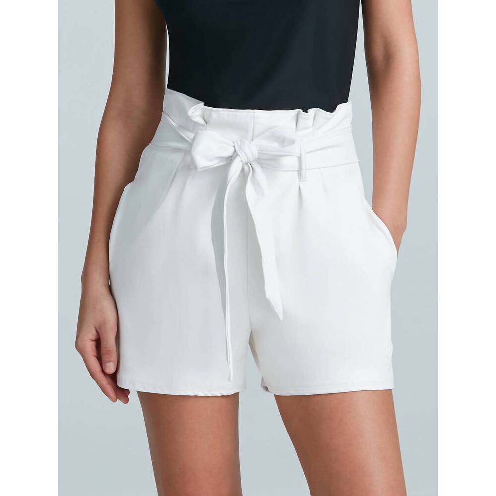 NEW COMMANDO faux leather paperbag short in white
